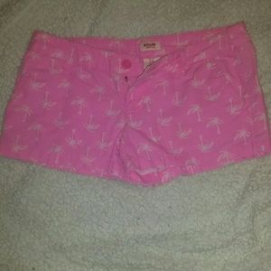 Mossimo Supply Co pink shorts with palm trees